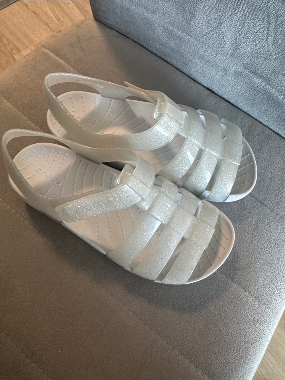 CROCS Slip-On Comfort Flats - Light Gray